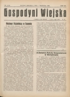 Gospodyni Wiejska: dodatek do „Poradnika Gospodarskiego” 1929.09.01 R.14 Nr33-34