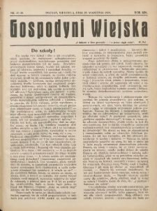 Gospodyni Wiejska: dodatek do „Poradnika Gospodarskiego” 1929.09.29 R.14 Nr37-39