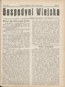 Gospodyni Wiejska: dodatek do „Poradnika Gospodarskiego” 1930.05.04 R.15 Nr17-18