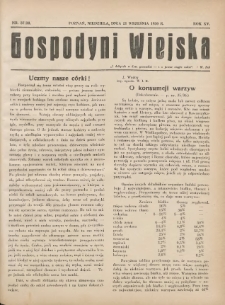 Gospodyni Wiejska: dodatek do „Poradnika Gospodarskiego” 1930.09.21 R.15 Nr37-38