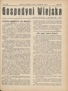 Gospodyni Wiejska: dodatek do „Poradnika Gospodarskiego” 1930.12.14 R.15 Nr47-48