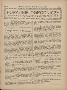 Poradnik Ogrodniczy. 1920.01.18 R.1 Nr3