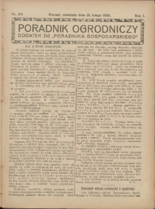 Poradnik Ogrodniczy. 1920.02.29 R.1 Nr8-9