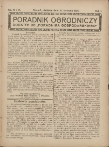Poradnik Ogrodniczy. 1920.04.25 R.1 Nr16-17