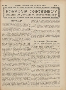 Poradnik Ogrodniczy. 1923.12.02 R.4 Nr48