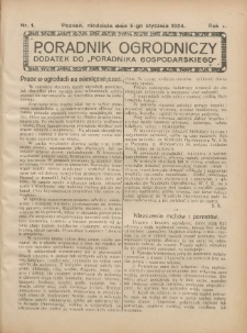 Poradnik Ogrodniczy. 1924.01.08 R.5 Nr1