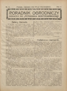 Poradnik Ogrodniczy. 1924.01.20 R.5 Nr3