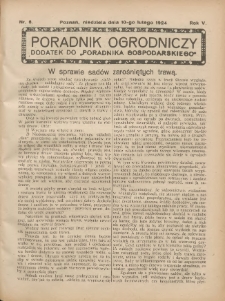 Poradnik Ogrodniczy. 1924.02.10 R.5 Nr6