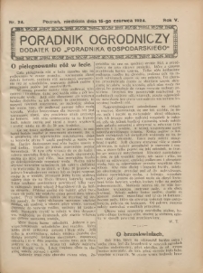 Poradnik Ogrodniczy. 1924.06.15 R.5 Nr24