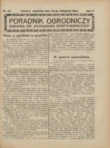 Poradnik Ogrodniczy. 1924.11.30 R.5 Nr48