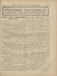 Poradnik Ogrodniczy. 1924.12.07 R.5 Nr49