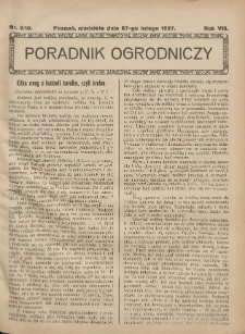 Poradnik Ogrodniczy. 1927.02.27 R.8 Nr9-10