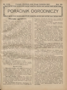Poradnik Ogrodniczy. 1927.04.27 R.8 Nr17-18