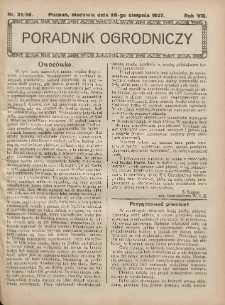 Poradnik Ogrodniczy. 1927.0 8.28R.8 Nr35-36