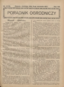 Poradnik Ogrodniczy. 1927.09-11 R.8 Nr37-38