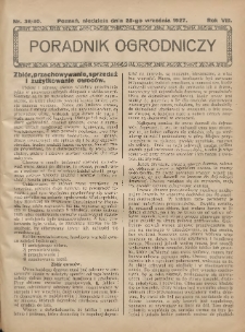 Poradnik Ogrodniczy. 1927.09.25 R.8 Nr39-40