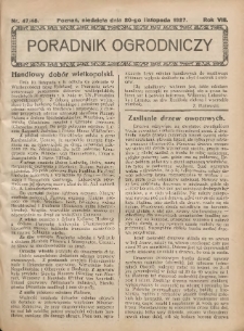 Poradnik Ogrodniczy. 1927.11.20 R.8 Nr47-48