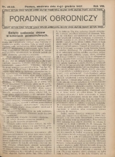 Poradnik Ogrodniczy. 1927.12.04 R.8 Nr49-50