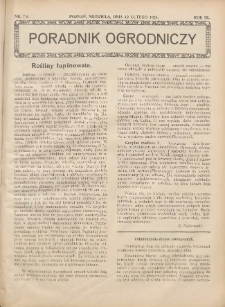 Poradnik Ogrodniczy. 1928.02.12 R.9 Nr7-8
