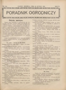 Poradnik Ogrodniczy. 1928.02.26 R.9 Nr9-10