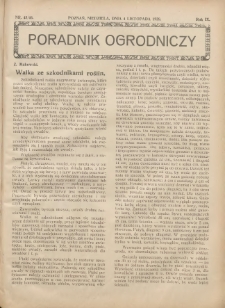Poradnik Ogrodniczy. 1928.11.04 R.9 Nr45-46