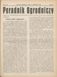 Poradnik Ogrodniczy. 1929.04.11 R.10 Nr13-14
