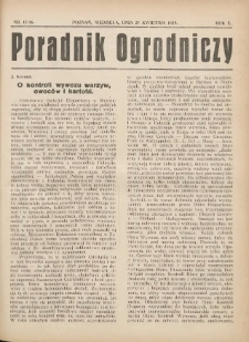 Poradnik Ogrodniczy. 1929.04.28 R.10 Nr15-16