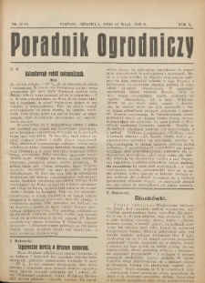 Poradnik Ogrodniczy. 1929.05.12 R.10 Nr17-18