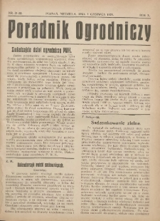 Poradnik Ogrodniczy. 1929.06.09 R.10 Nr21-22