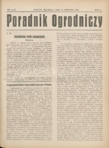 Poradnik Ogrodniczy. 1929.08.18 R.10 Nr31-32