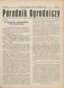 Poradnik Ogrodniczy. 1929.09.01 R.10 Nr33-34