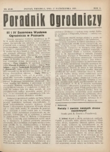 Poradnik Ogrodniczy. 1929.10.27 R.10 Nr42-43