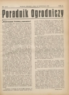 Poradnik Ogrodniczy. 1929.11.24 R.10 Nr46-47