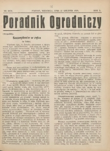 Poradnik Ogrodniczy. 1929.12.22 R.10 Nr50-51