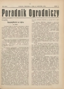 Poradnik Ogrodniczy. 1929.12.22 R.10 Nr50-51
