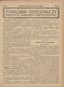Poradnik Ogrodniczy. 1921.02.06 R.2 Nr6
