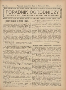 Poradnik Ogrodniczy. 1921.11.13 R.2 Nr46