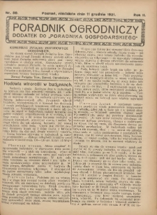 Poradnik Ogrodniczy. 1921.12.11 R.2 Nr50