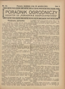 Poradnik Ogrodniczy. 1921.12.25 R.2 Nr52