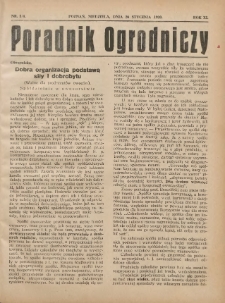 Poradnik Ogrodniczy. 1930.01.26 R.11 Nr3-4