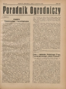 Poradnik Ogrodniczy. 1930.02.09 R.11 Nr5-6