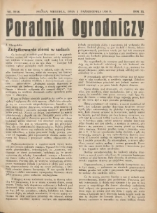 Poradnik Ogrodniczy. 1930.10.05 R.11 Nr39-40