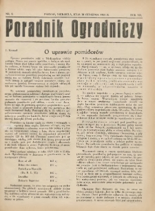 Poradnik Ogrodniczy. 1931.01.18 R.12 Nr2