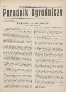 Poradnik Ogrodniczy. 1931.02.01 R.12 Nr3