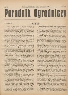 Poradnik Ogrodniczy. 1931.03.15 R.12 Nr6
