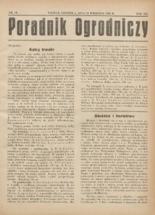 Poradnik Ogrodniczy. 1931.09.13 R.12 Nr19