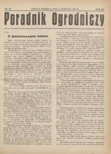 Poradnik Ogrodniczy. 1931.09.27 R.12 Nr20