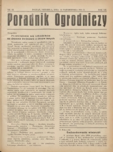 Poradnik Ogrodniczy. 1931.10.11 R.12 Nr21