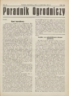 Poradnik Ogrodniczy. 1931.11.08 R.12 Nr23