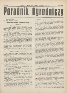 Poradnik Ogrodniczy. 1931.12.06 R.12 Nr25